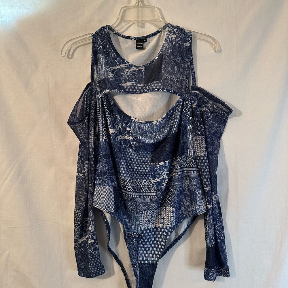 Super cute faux denim 2 piece set size 1XL